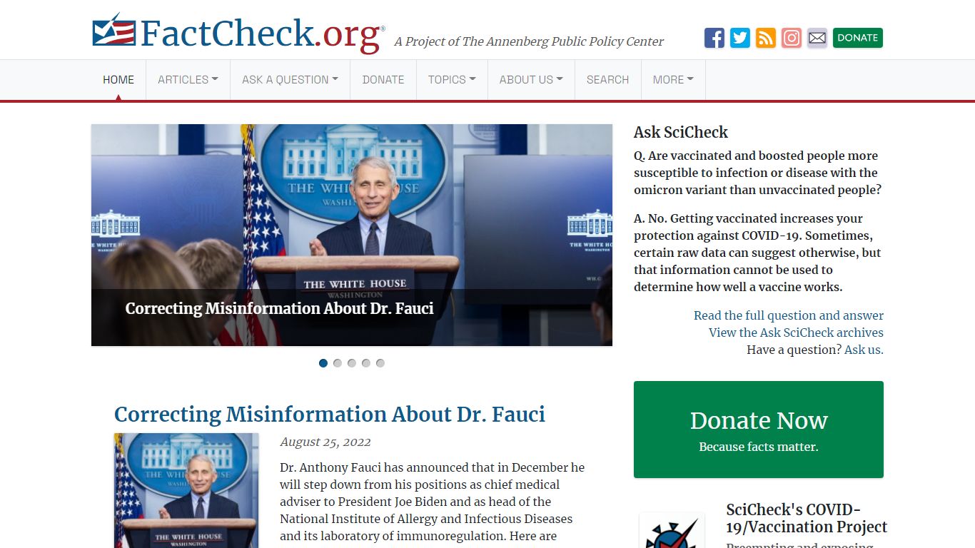 FactCheck.org - A Project of The Annenberg Public Policy Center